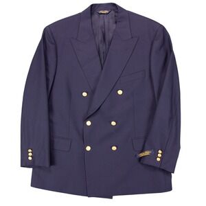 NWT‎ Brooks Brothers Brooksease 44S Navy Blue Gold Button Double Breasted Blazer